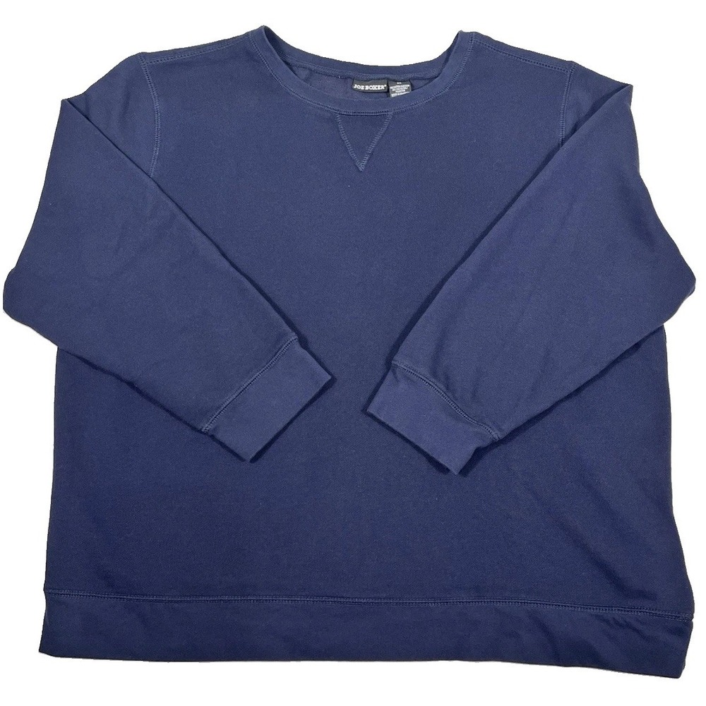 Joe Boxer Men's 2X Navy Blue Crewneck Sweatshirt Long Sleeve Pullover Cotton Top